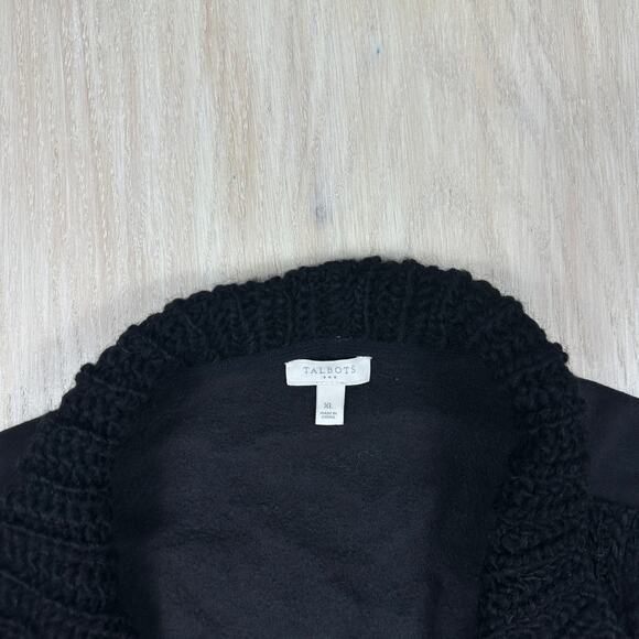 Talbots Open Front Drape Collar Knit Wool Blend Office Cozy Cardigan Sweater XL - Picture 5 of 12
